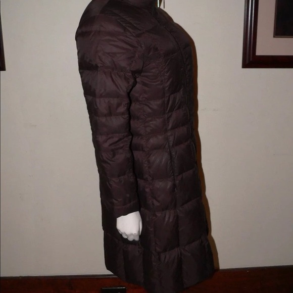 Moncler brown down puffy 3/4 length coat quilted - Picture 3 of 8